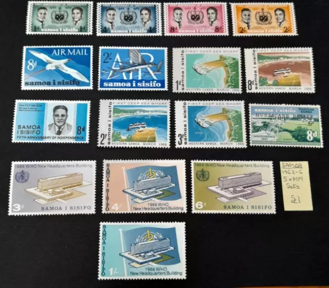 Samoa stamps QEII 1962 - 1966 x 5 MM sets