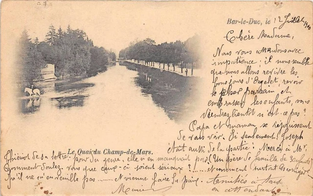 CPA 55 BAR LE DUC LE QUAI DU CHAMP DE MARS (dos non divisé)