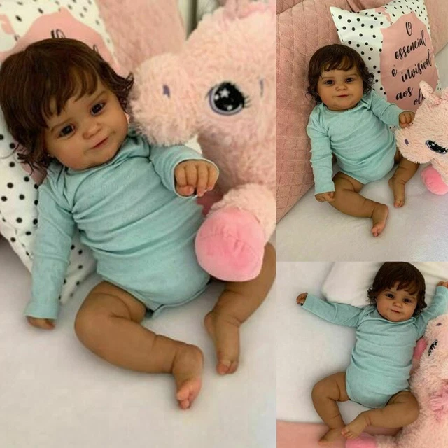 20"/24'' Black Reborn Baby Dolls Cloth Silicone Toddler Baby Girl Birthday Gift
