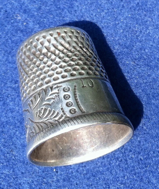 Sterling Silver Sewing Thimble Size 10 Nice Condition Tested