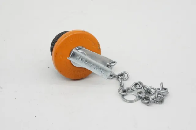 Moeller Easy-Grip 1-1/2" Expansion Plug Easy Grip Orange Oil Filler Cap w/ Chain