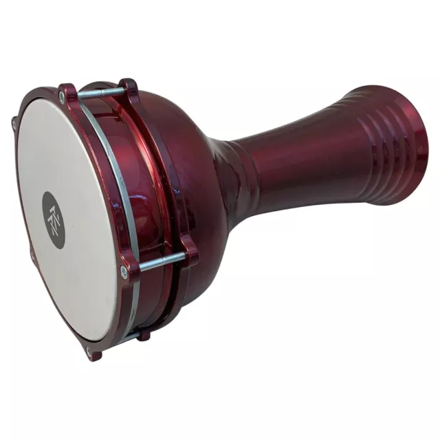 ZAZA Percussion 16'' Red Wine Aluminum Darbuka, Synthetic Head