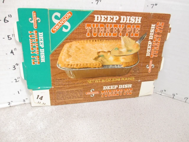 SWANSON 1960s DEEP DISH TURKEY PIE 16 oz TV dinner vintage frozen food box