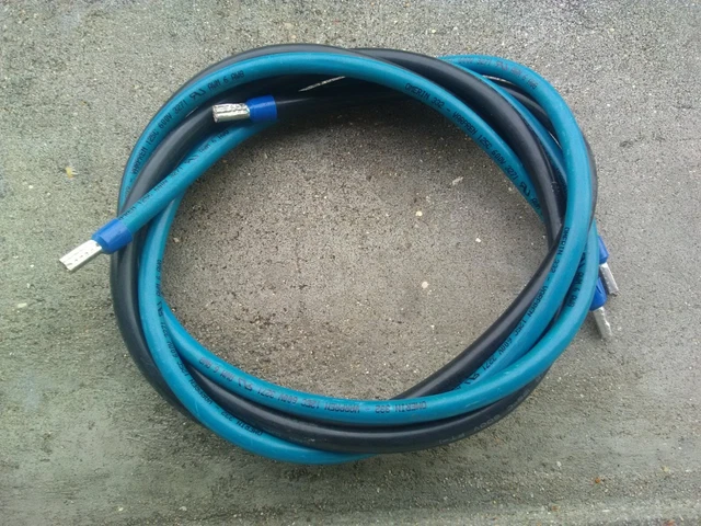 2 x 120cm : fils / câble d'alimentation HO7-VK 16 mm² 16mm2 souple + embouts