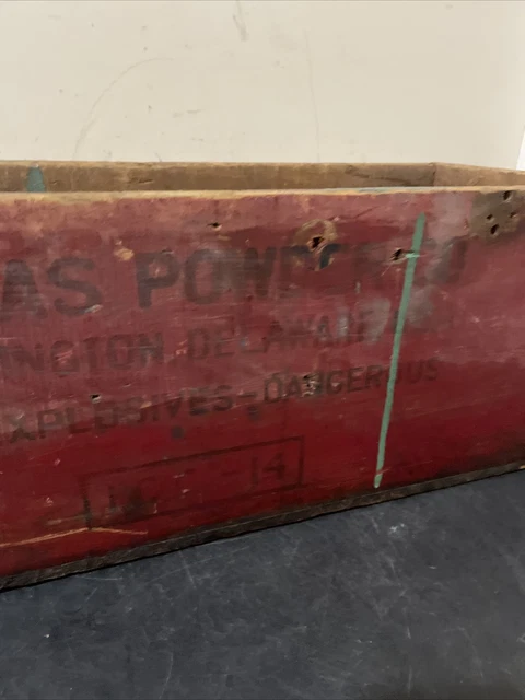 Antique ATLAS POWDER Co. Explosive Box Advertising Empty Wooden Crate 3