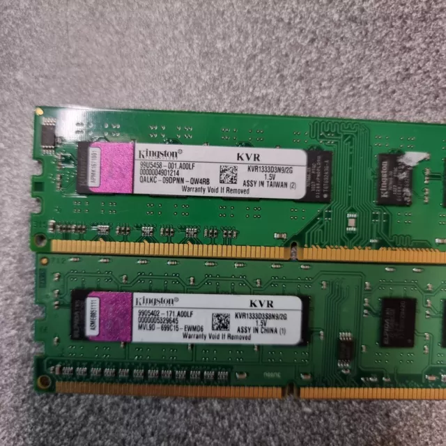Job Lot 10 x 2GB DDR3 mixed speeds  In 5xPairs Desktop PC RAM 240 Pin DIMMs