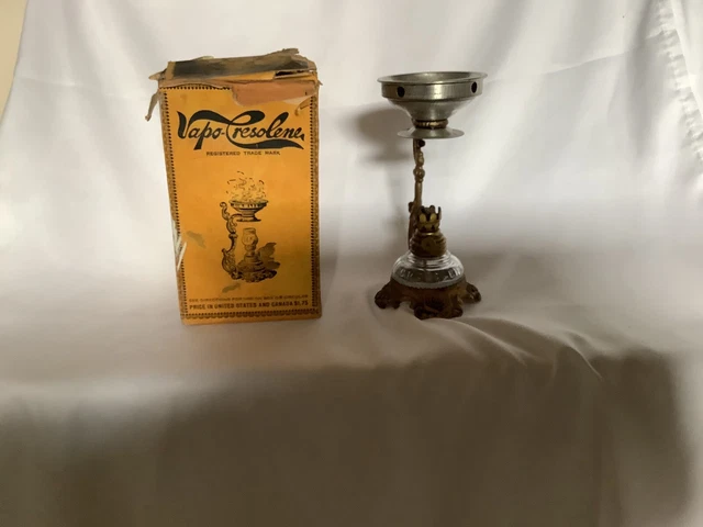 Vapo-cresolene Lamp Type Vaporizer Antique, Complete with Box... Kinda