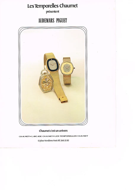 PUBLICITE ADVERTISING  1979   CHAUMET AUDEMARS PIGUET  montres TEMPORELLES