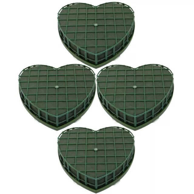 4 Pcs Heart-Shaped Flower Mud Plastic Tray Basket Decor Car