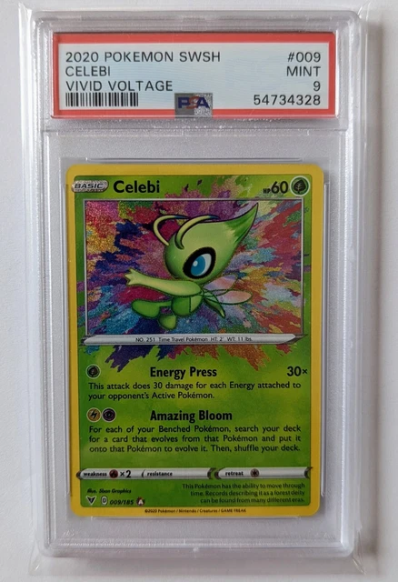 2020 Pokemon Celebi 009/185 Vivid Voltage Amazing Rare Holo PSA 9