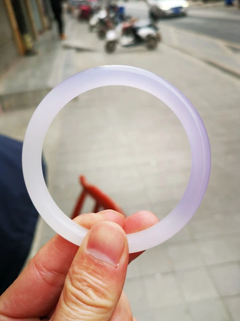 QUALITY SUPERIOR Natural jadeite Jade Burma Circular Hand Polished Bracelet DA8
