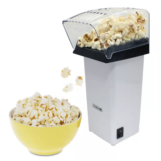 Voche White Electric Hot Air Popcorn Maker Pop Corn Making Popper Machine