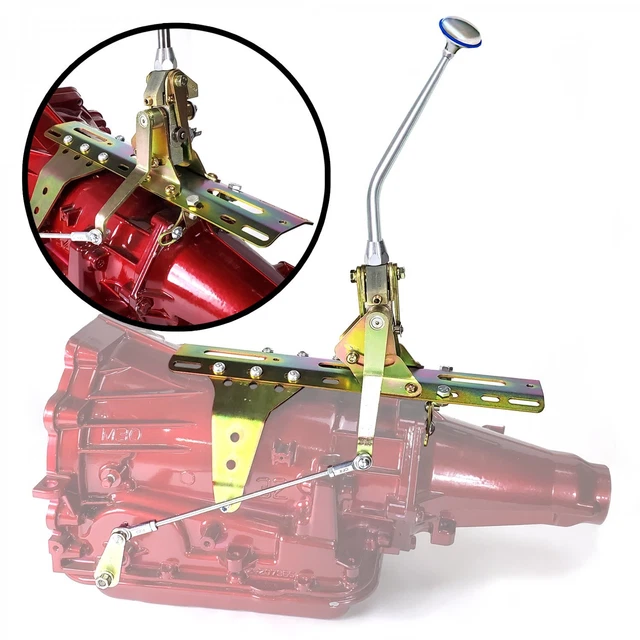 DELUXE SIDE SHIFT Transmission Shifter Kit w/ 12 Chrome Arm for GM