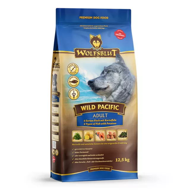 Wolfsblut Adult Wild Pacific - Seefisch und Kartoffel Trockenfutter 12,5 kg