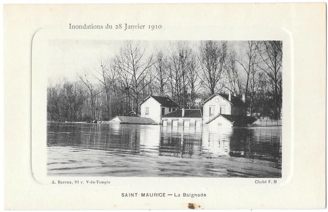 SAINT-MAURICE 94 La Baignade - Floods of January 28, 1910 CPA not circulated