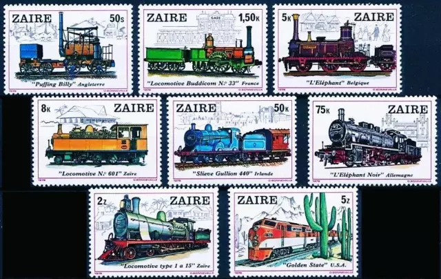 Zaïre 1979 Trains MNH Locomotives,