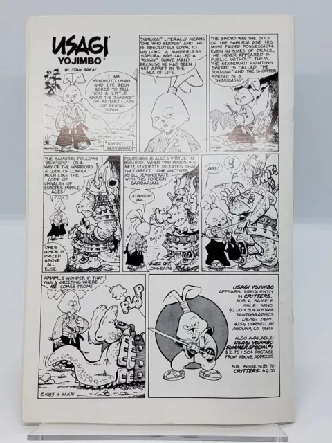 Zell Sword Dancer #1 FN Early Usagi Yojimbo Albedo 1986