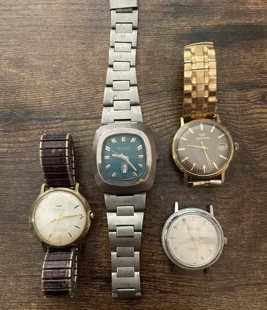 Vintage Men’s Waltham Watch Lot, 4 Total