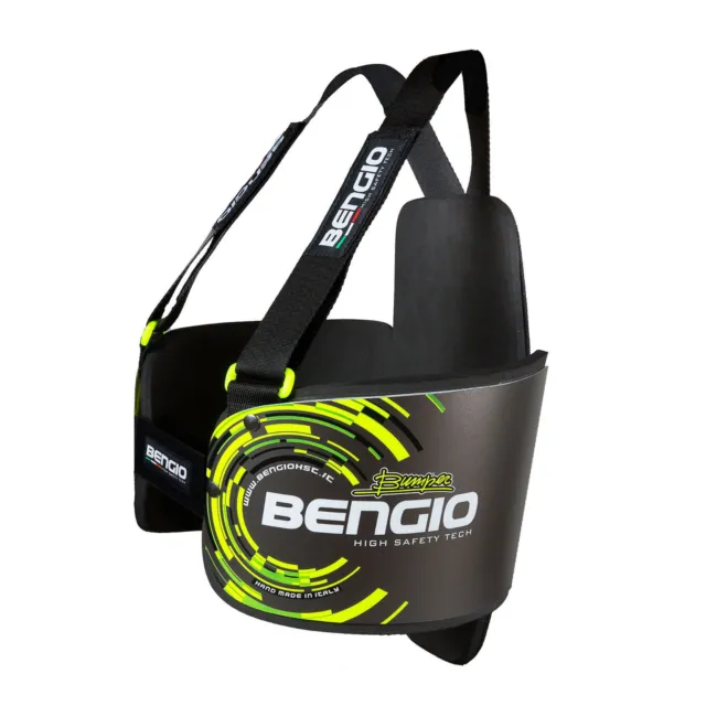 Gilet Bengio Bumper Plus Karting Protettore Costole Grigio Giallo Fluo Migliore Marca ROTAX
