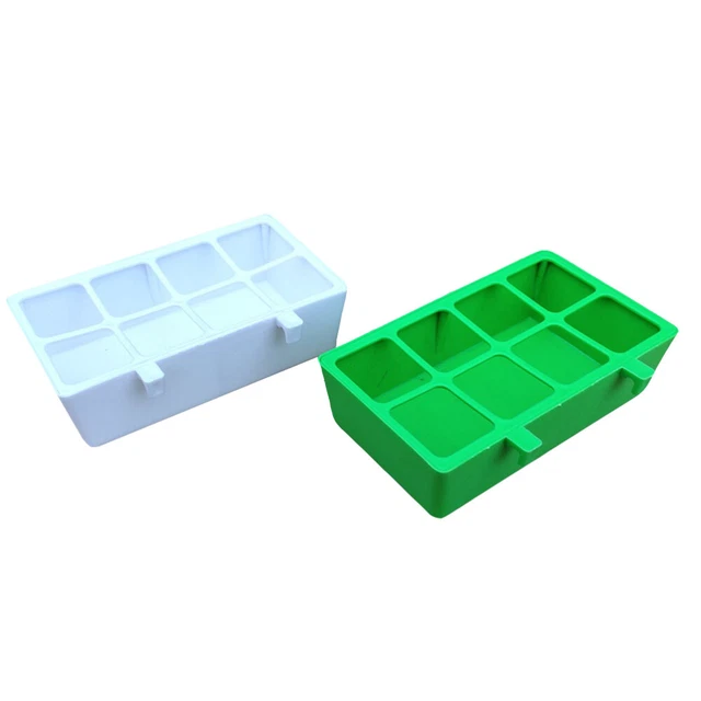 2 Pcs Garden Feeding Bowl Eight Grid Food Box Bunny Feeder Mynah Bird