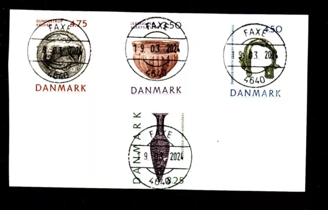 Dänemark (0) Mi. Nr. 1018-1021 mit Ortstagesvollstempel Faxe auf Papier