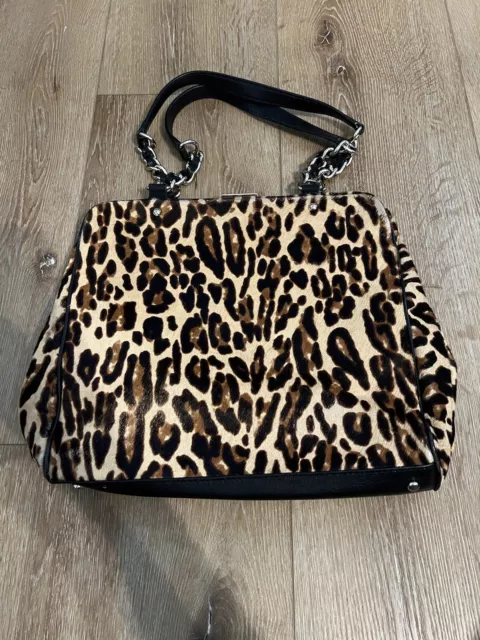 KATE SPADE CROWN Point Garcia Leopard Calf Hair FUR Handbag $1295 MSRP ...