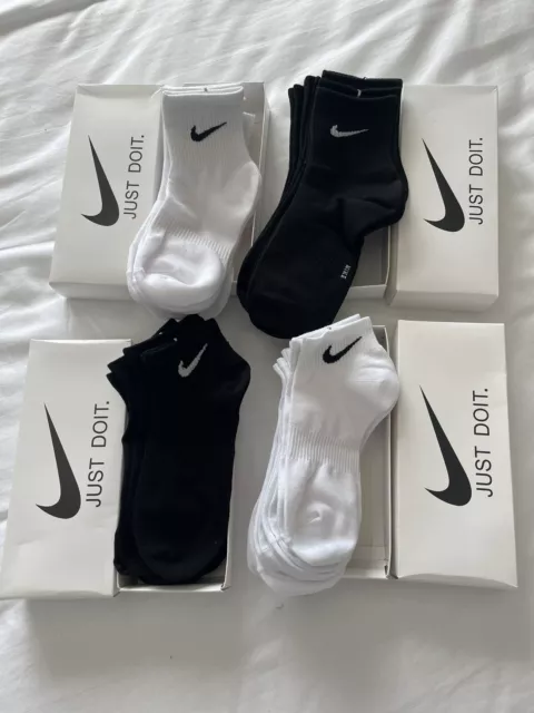 Nike Socks 5 Pack Casual Sports Cotton Black White One Size UK