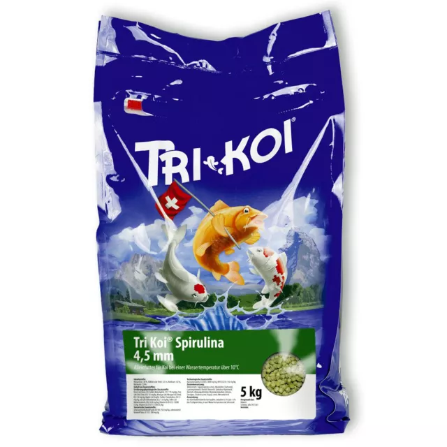 Tri Koi® Spirulina 4,5 mm Koifutter - Für optimale Farbe