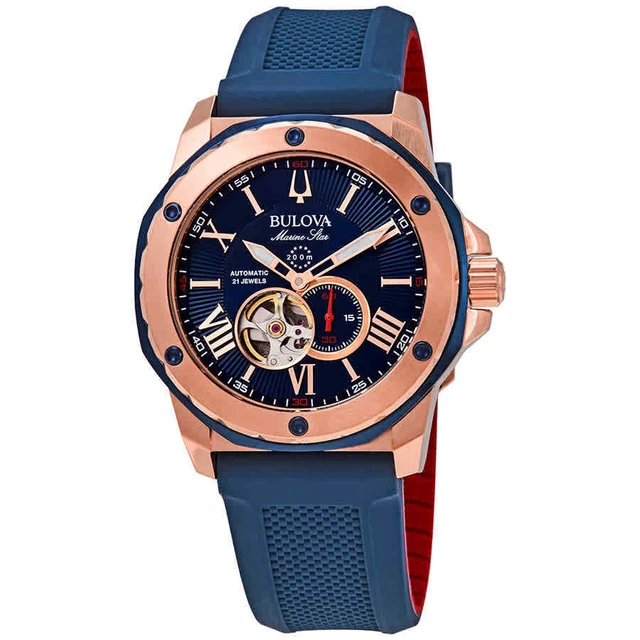 BULOVA MARINE STAR Automatic Blue Dial Men's Watch 98A227 £339.61 ...