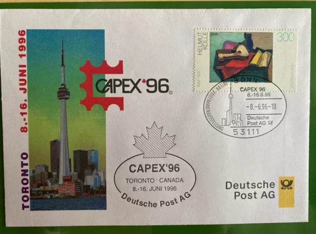 Ersttagsbrief FDC Capex ´96 Canada Toronto Briefmarkenausstellung 1845 B162