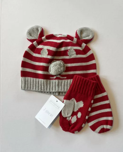 The Little White Company Bear Hat and Gloves Set Age 3-6 yrs Brand New With Tags