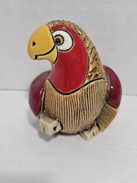 Adorable Vintage Artesania Rinconada Red and Gold Carved Parrot SH2