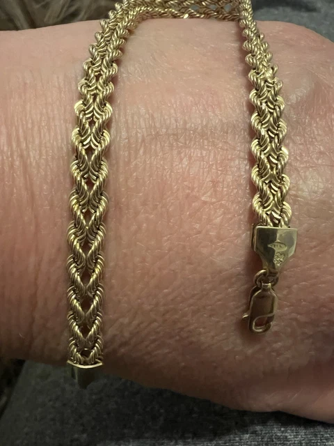 thumbnail image 2 of 7.25 Inch Two Row Rope Bracelet – Real 10K Yellow Gold – Shiny Finish – Goldum NYC 2 of 6