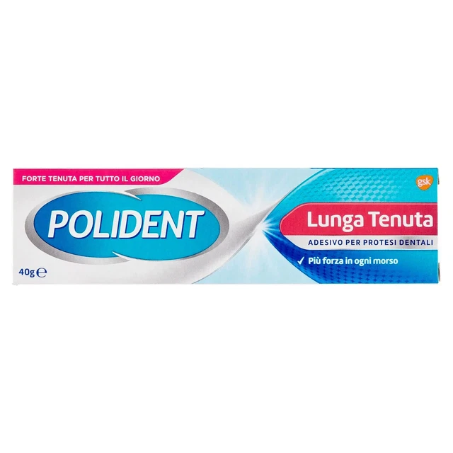 6 pezzi Polident Lunga Tenuta, Adesivo per Protesi Dentale 40 gr