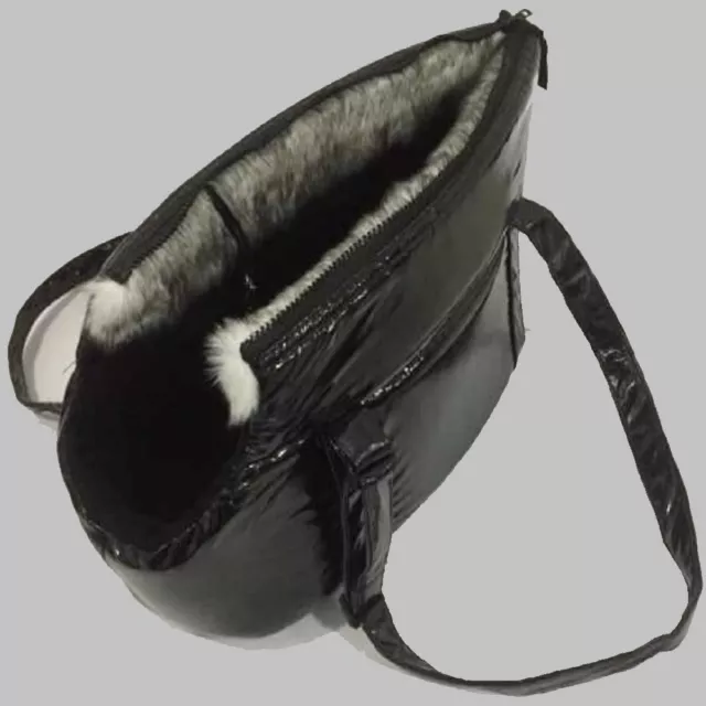 Bolso de Perro Cuna para Viaje Transporttaschen Forrado Negro Laca Emilie