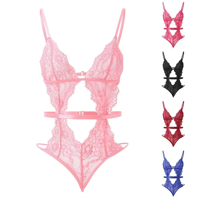 Donna Biancheria da Notte Pizzo Lingerie Intimo Notte Intimo Abito Body Pigiama