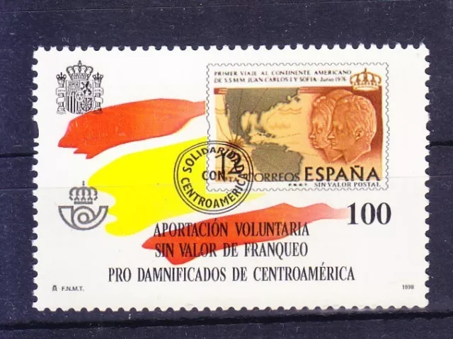 España 1998. Pro damnificados Centroamerica.(Aportacion voluntaria)