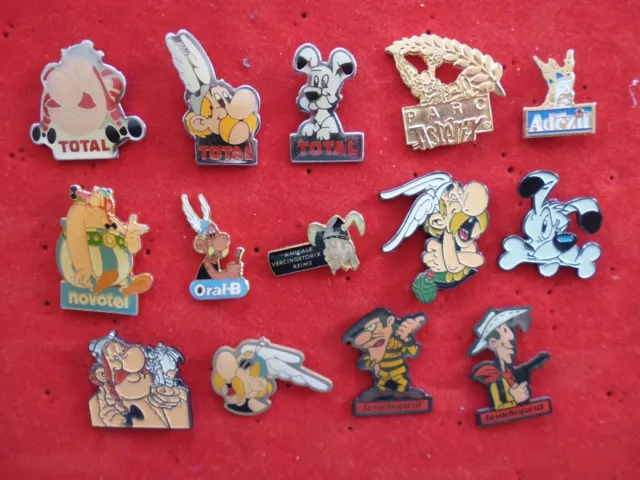 lot de pin's sur les bd Astérix et Lucky Luke