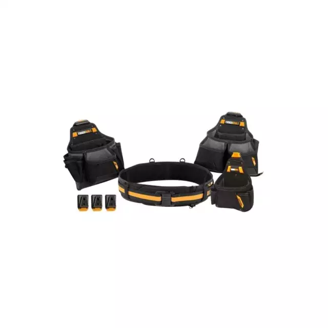 TOUGHBUILT 4-Piece Contractor Tool Belt Set - ClipTech™ Rugged Construction