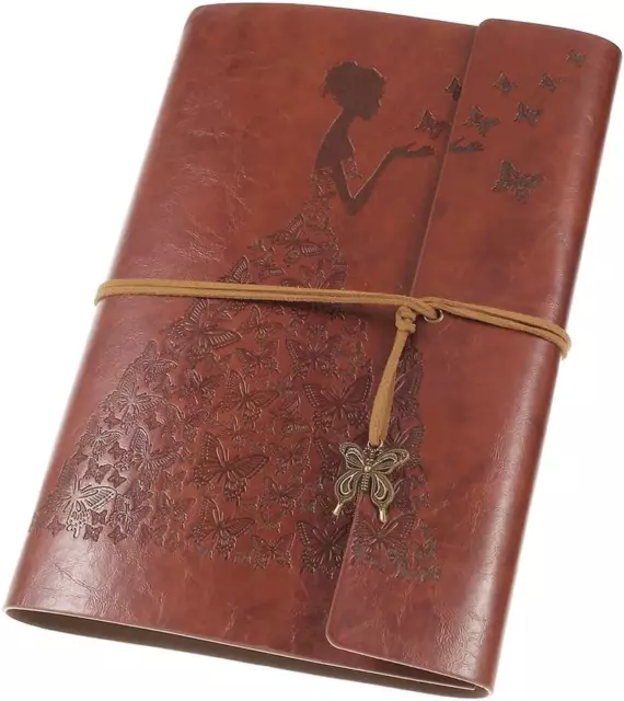Notizbuch Tagebuch Aus Leder, Vintage-Spiralbindung, Skizzenbuch, Nachfüllbar, R