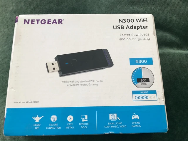 Netgear N300 WiFi  Adapter in Box Model WNA3100M.