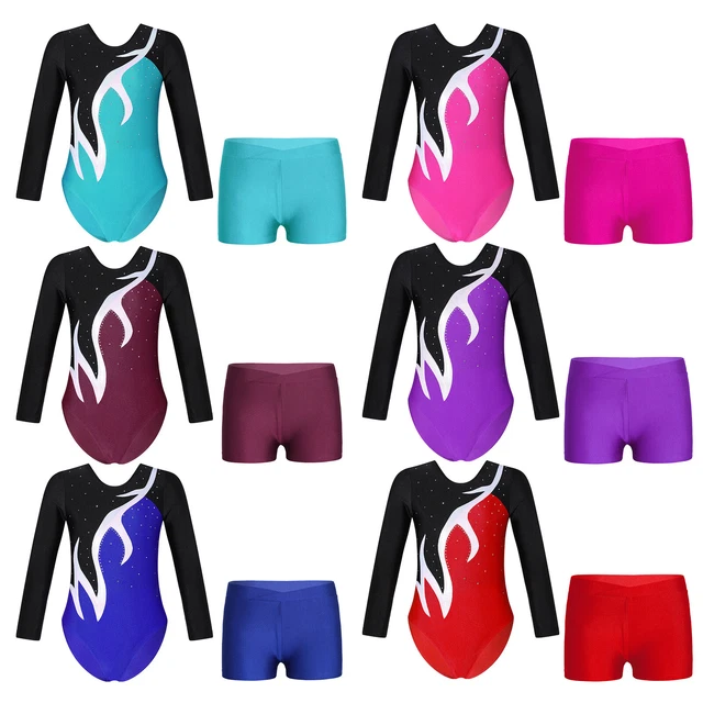 Tuta Atletica Bambini Ragazze Abbigliamento Attivo Due Pezzi Danza Ginnastica Abbigliamento Danza