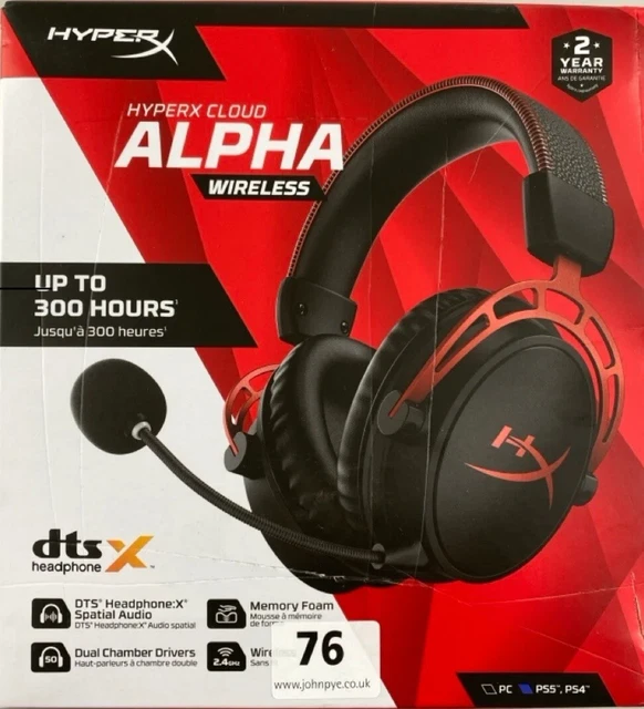 HYPERX CLOUD ALPHA Wireless Gaming Headset Black-Red £149.99 - PicClick UK