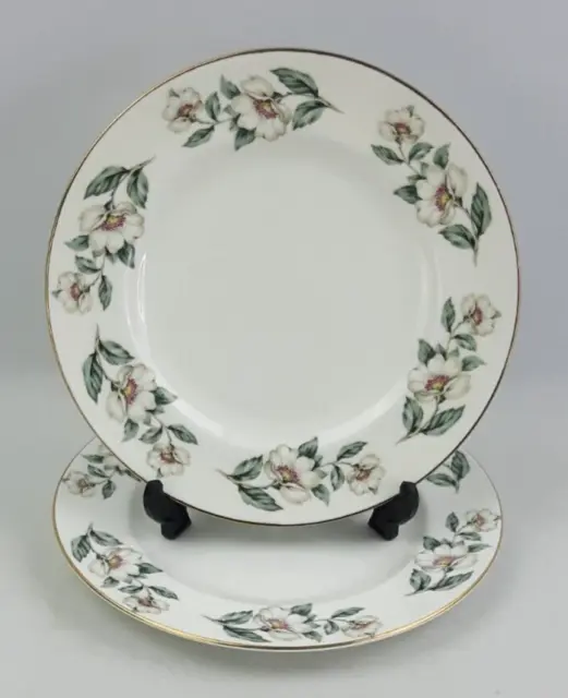 Crown Staffordshire Pear Blossom 2x 21.5cm Salad Side Plates -Bone China Vintage