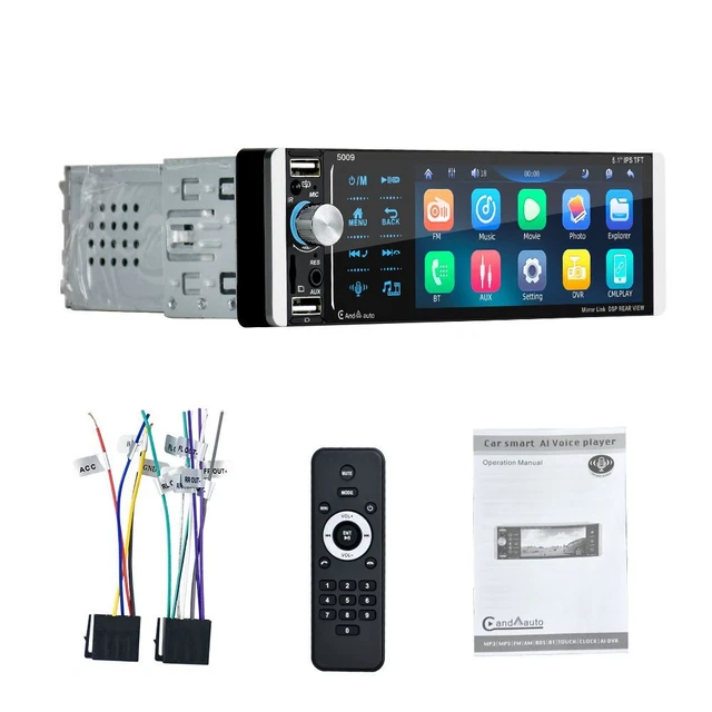 Bluetooth Radio stéréo de voiture Unité de tête audio dans le tableau de bord