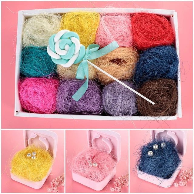 Accesorios de embalaje caja de regalo relleno suministros envolventes decoración sisal Raffia