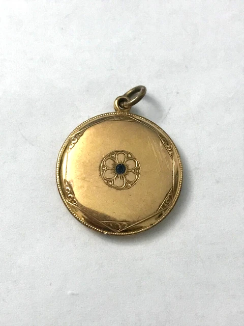 Pendentif Ancien Art Nouveau - Médaille Enfant, Métal Argenté