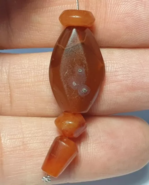 4 Ancient Rare Western Asian Carnelian Agate Beads