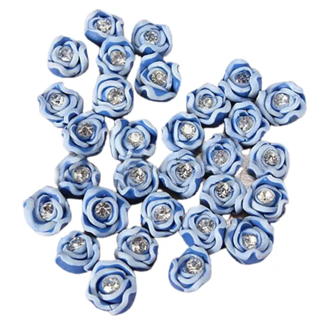 20pcs Nail Art Decals Attractive Floral Pattern 3d Rose Flower Nail Tips Ceramic