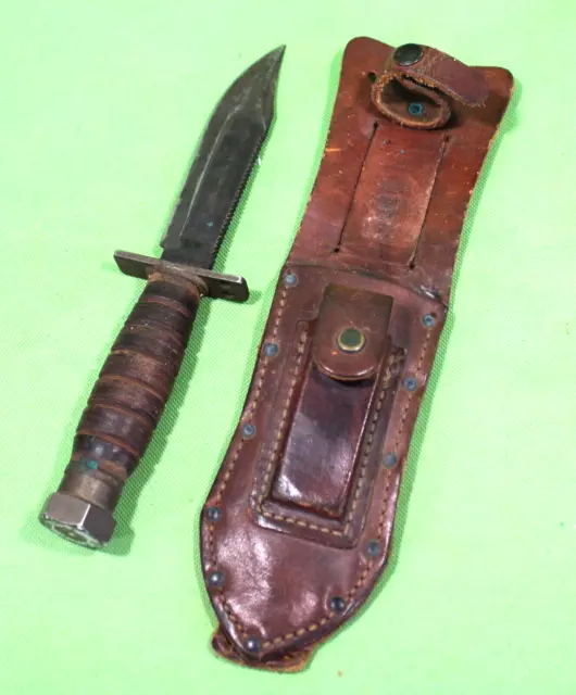 Vintage Vietnam War US Pilot Survival Knife & Sheath Marked CAMILUS Take A Look